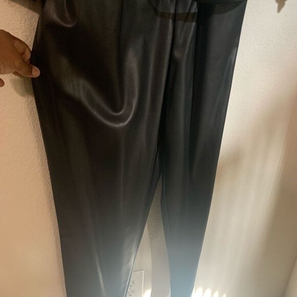 Eloquii Faux Leather Jumpsuit Size 14 Black - Picture 12 of 12